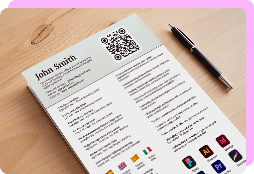 vcard qr code for resumes